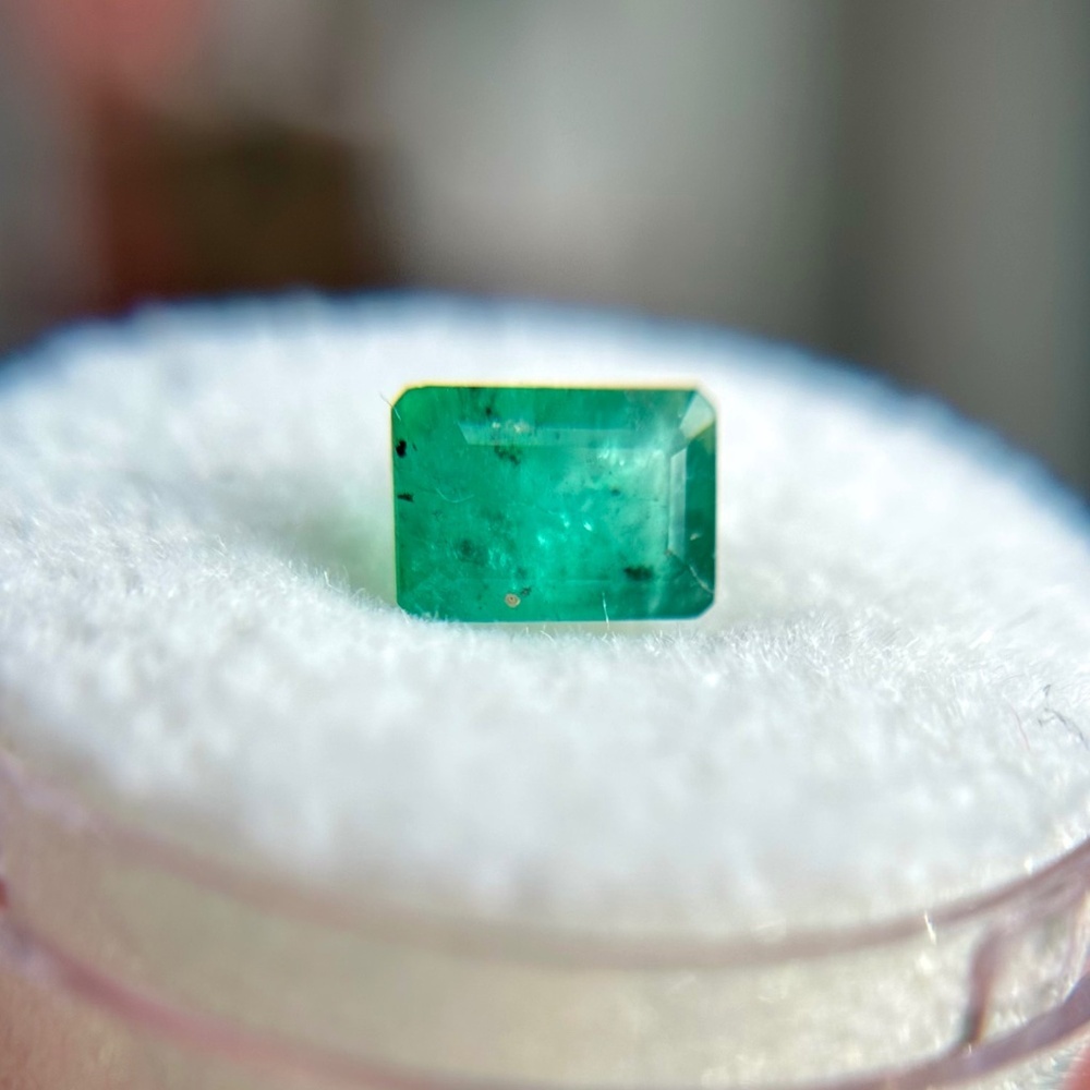 💚 1.12 CT Natural EMERALD Deep Green Emerald Cut Gemstone